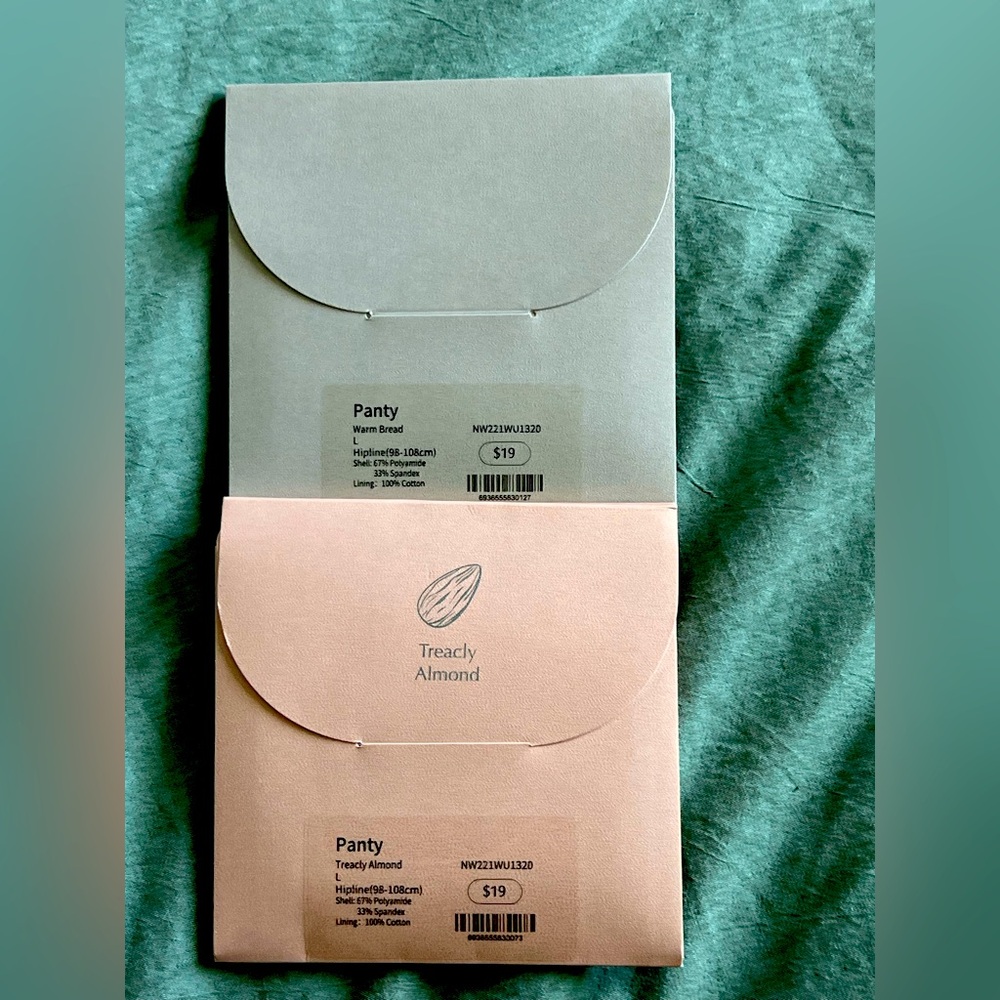 Barely Zero NEIWAU panties-NWT; size L; 2 pairs